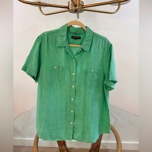 Tommy Bahama Linen Green Casual Button-Down Shirt